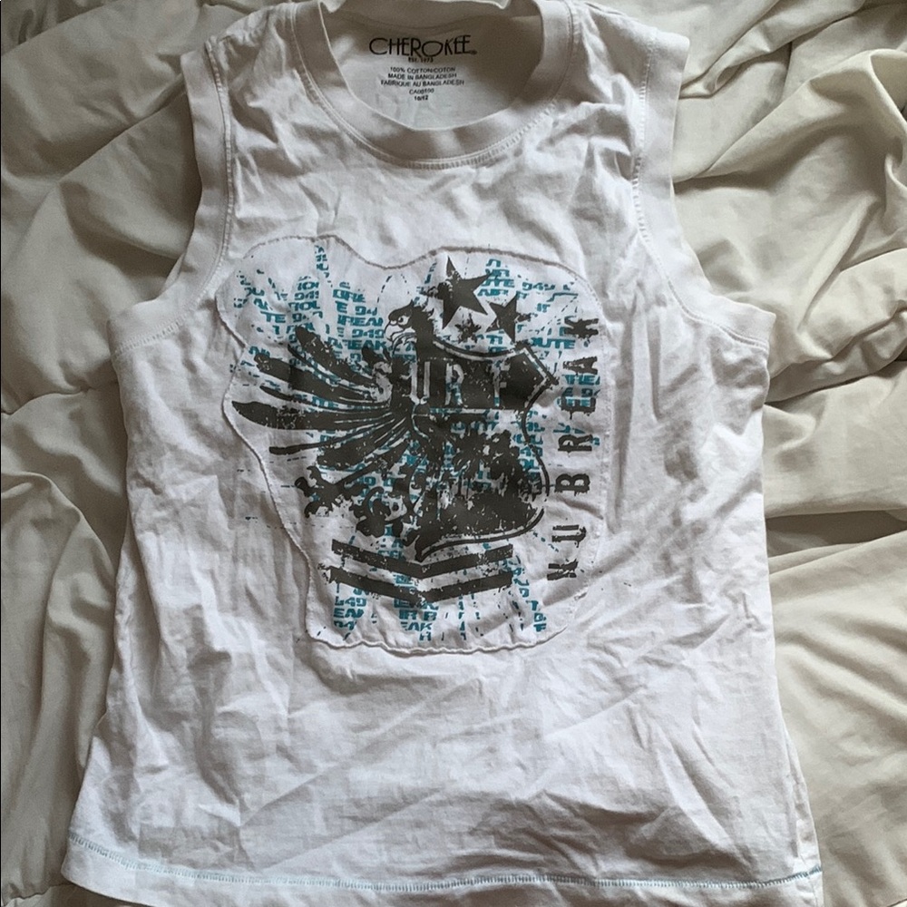 Cherokee White Graphic Tank Top